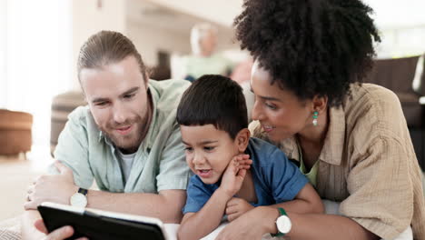 tablet, relax and family parents