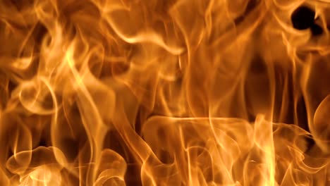 llamas de fuego sobre fondo negro en cámara lenta