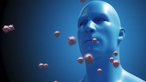 Animación-De-Células-Macrocoronavirus-Flotando-Sobre-Un-Modelo-Humano-3d-En-Segundo-Plano.-4k