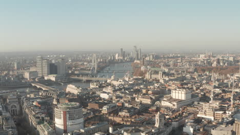 Wide-circling-aerial-shot-over-central-London-Westminster