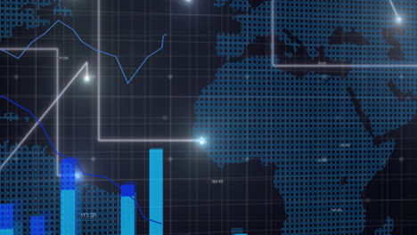 animation of data processing over world map