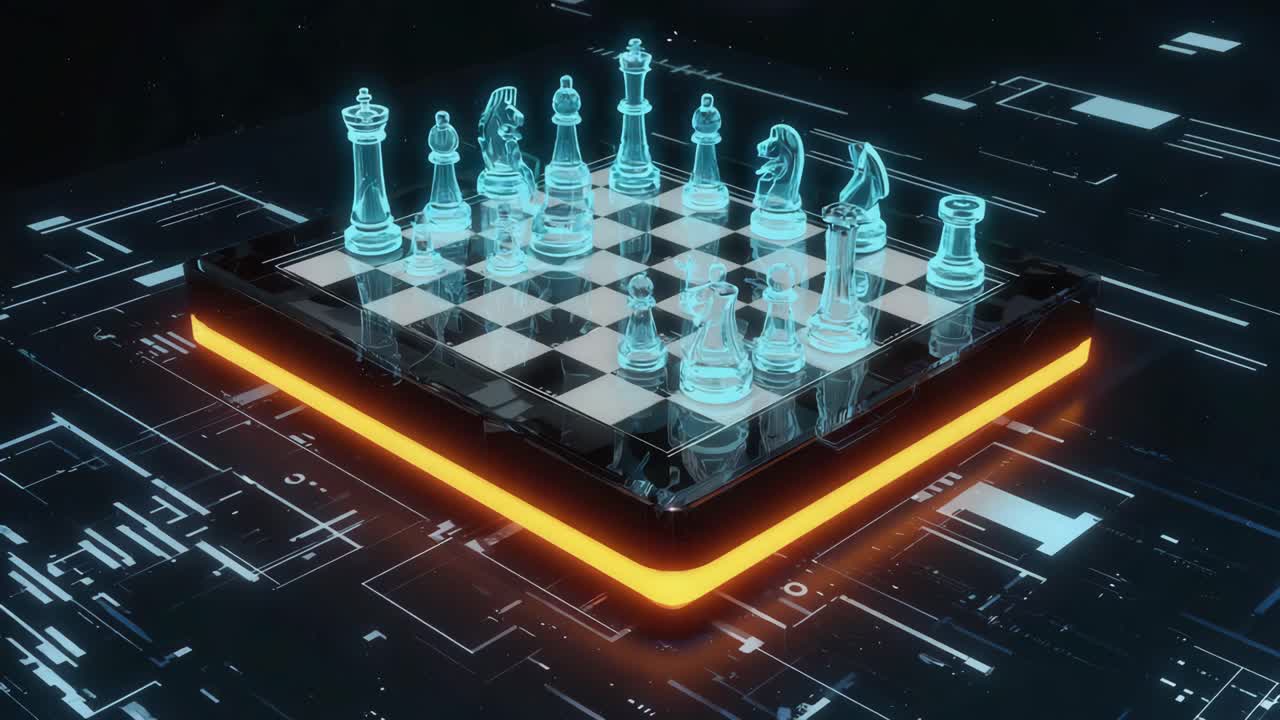 Futuristic Neon Chess Game