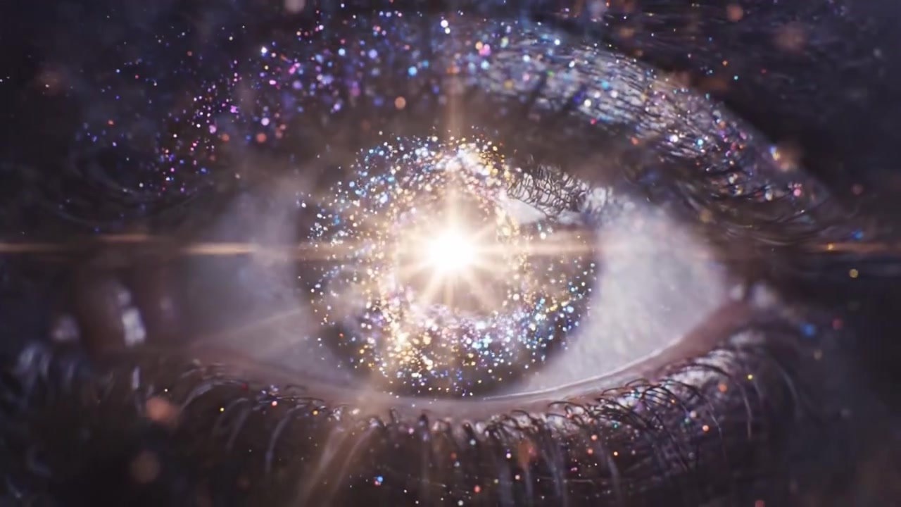 A Captivating Journey Through the Cosmos: From the Vastness of a Colorful Galaxy to the Intricate Universe Within, Exploring the Enigmatic Beauty of the Eye