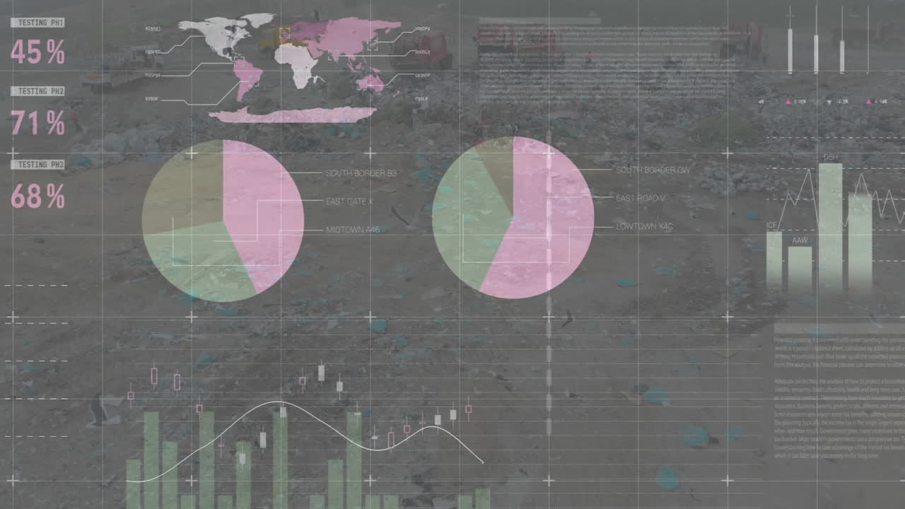 animación del registro estadístico de los vehículos en el sitio de eliminación de residuos