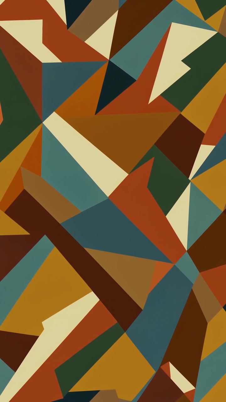 Seamless Abstract Geometric Pattern in Retro Earth Tones