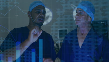 animation of statistics and data processing over diverse surgeons