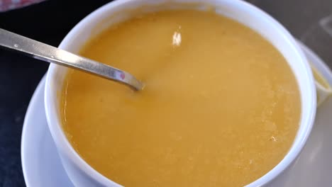 creamy soup in a bowl
