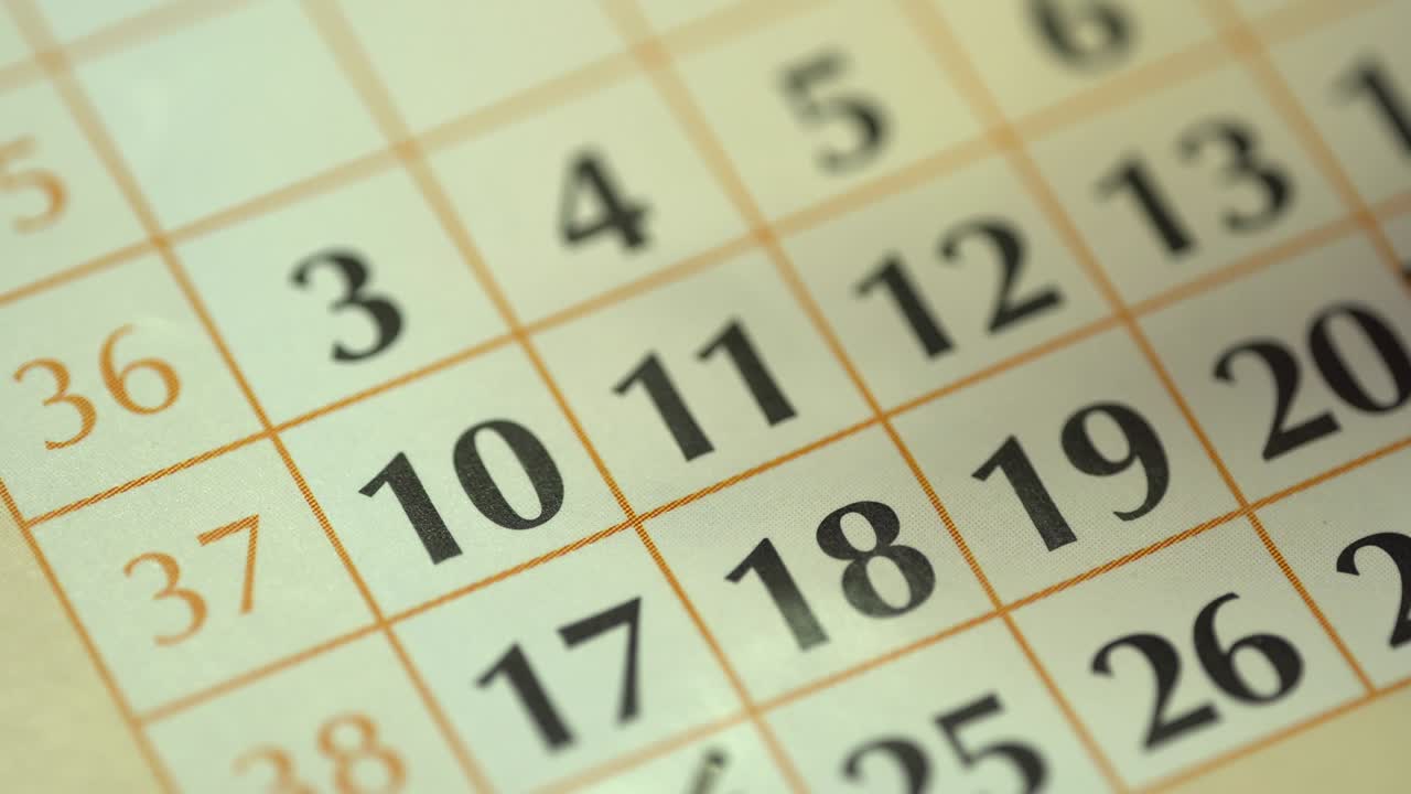calendario 10. el décimo día del mes