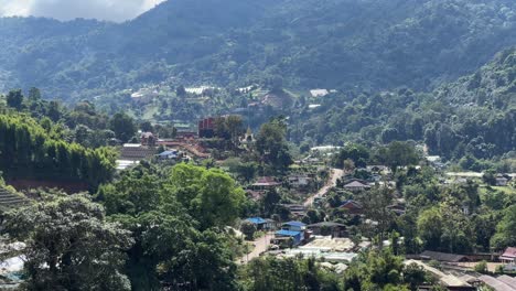 typical rural scenery in northern thailand from high above viewpoint