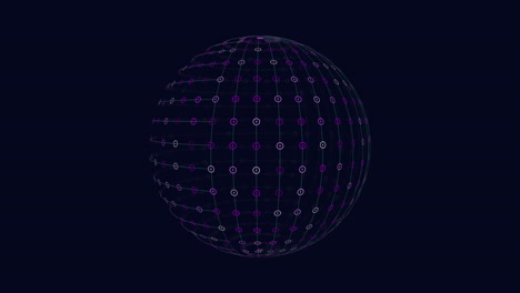 esfera de píxeles azul representación 3d llamativa