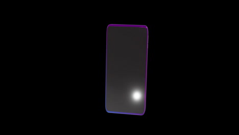 animation of smartphone with blank screen over black background