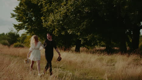 happy lovers going forward walking and dancing smiling and laughing 1