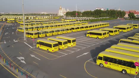 abandoned yellow buses parked never being used