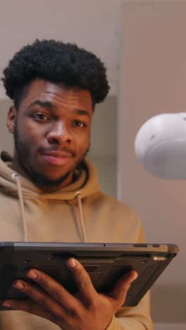 Man using a tablet