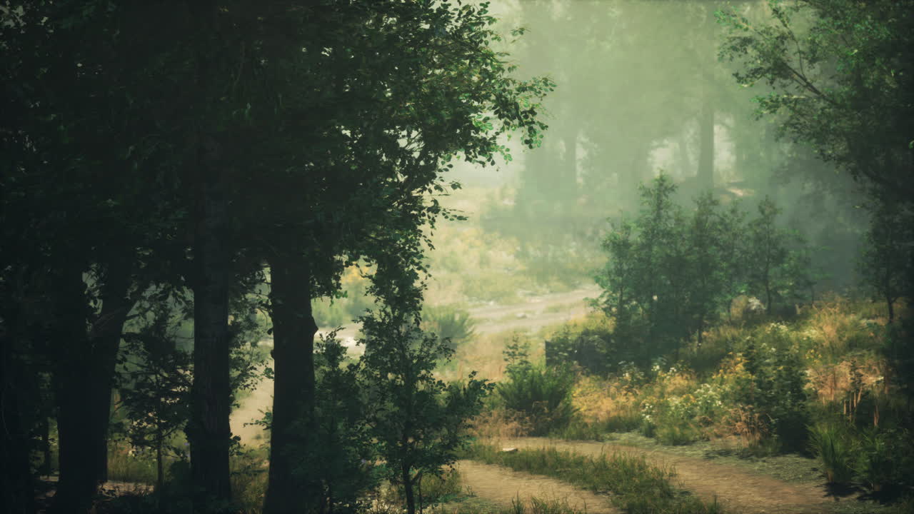 A Foggy Forest Path
