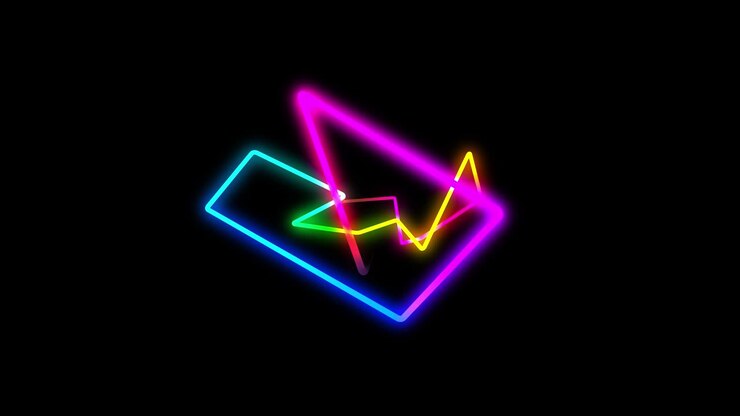 Linee luminose colorate disegnano nello spazio indefinito