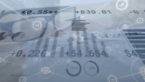 animation of data processing over reading glasses