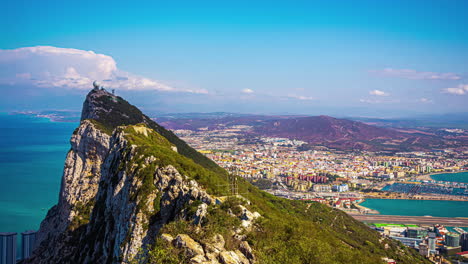 The-Rock-Of-Gibraltar-natural-limestone-mountain-O'Hara's-Battery-time-lapse