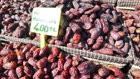 display of dates for sale at a market