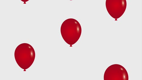 falling red balloons white background black friday animation hd