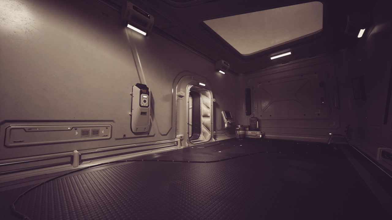 El interior de una nave espacial futurista