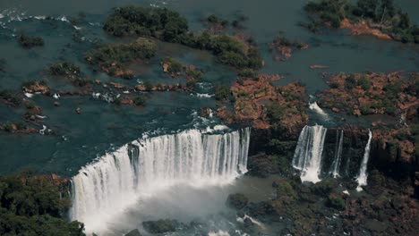 aerial view of the iguazu falls on the border of the argentina and brazil