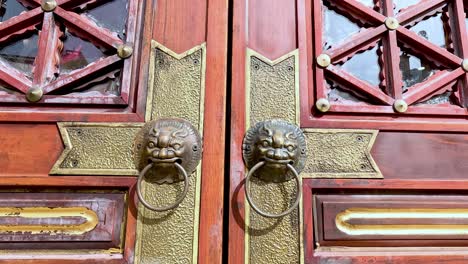 detailed view of ornate temple door design