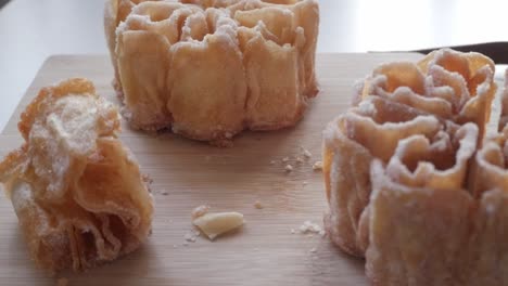 golden spanish flor frita, also called flor de lis or hojuela
