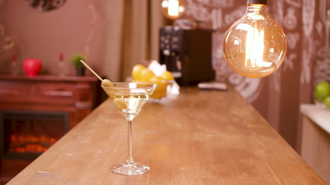 Martini on bar counter