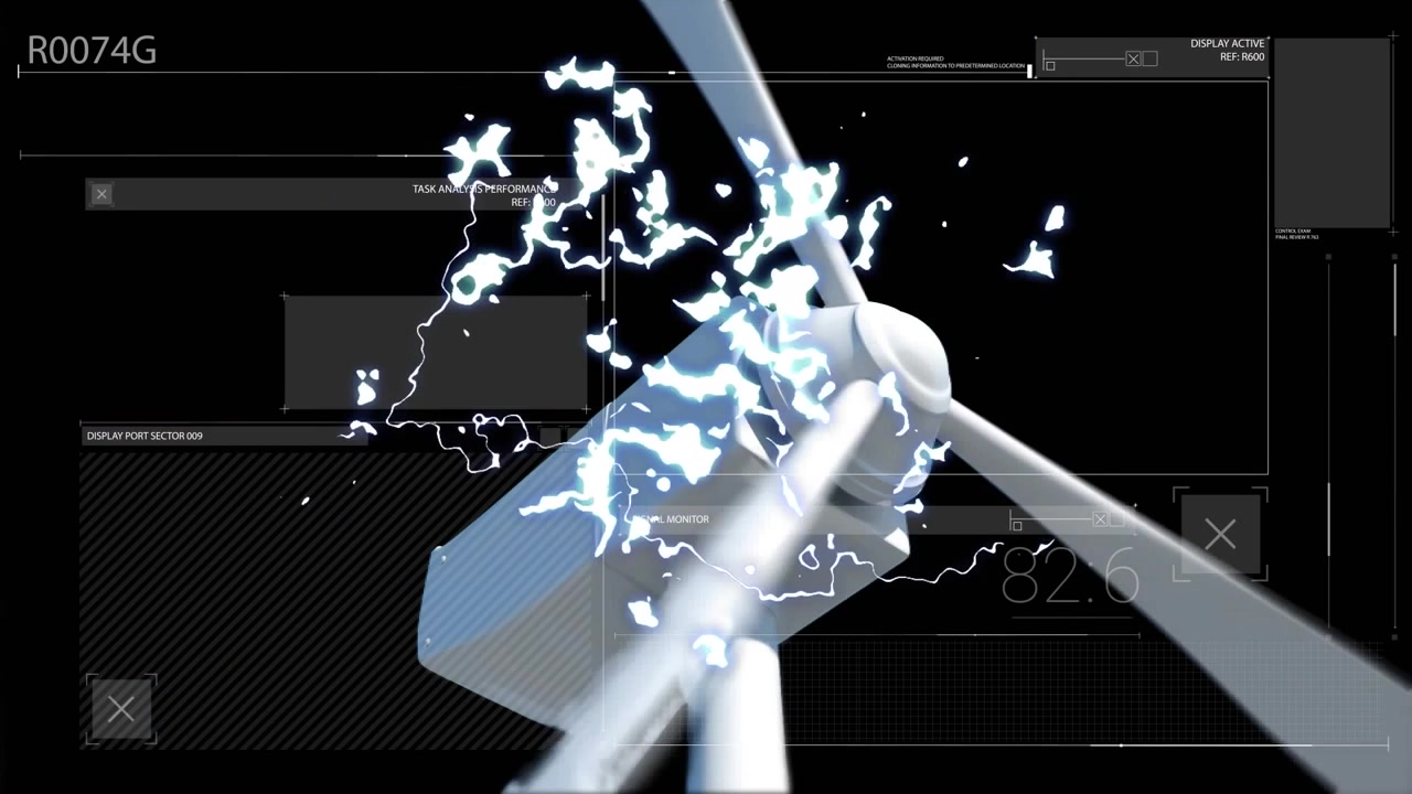Animation of statistics and data processing over wind turbine