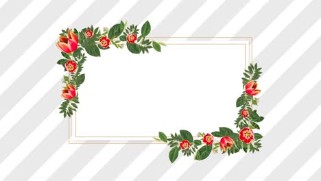 photo frame for copy space with decorative red flowers