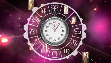 signos del zodiaco y cronómetro