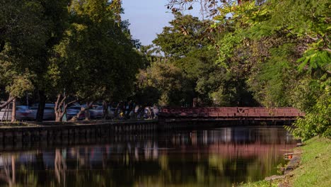 video de lapso de tiempo del canal de chiang mai a última hora de la tarde