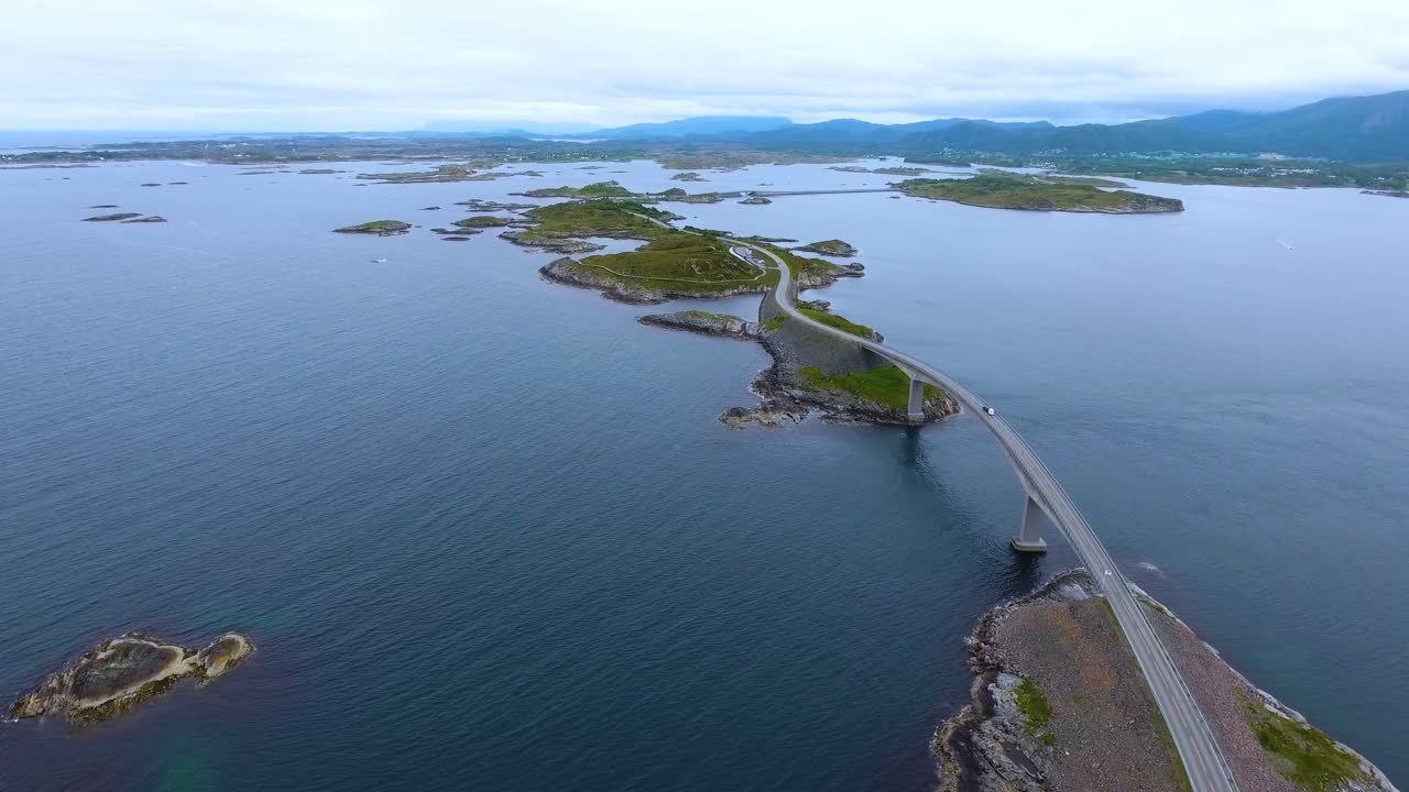 대서양 도로 항공 영상 노르웨이