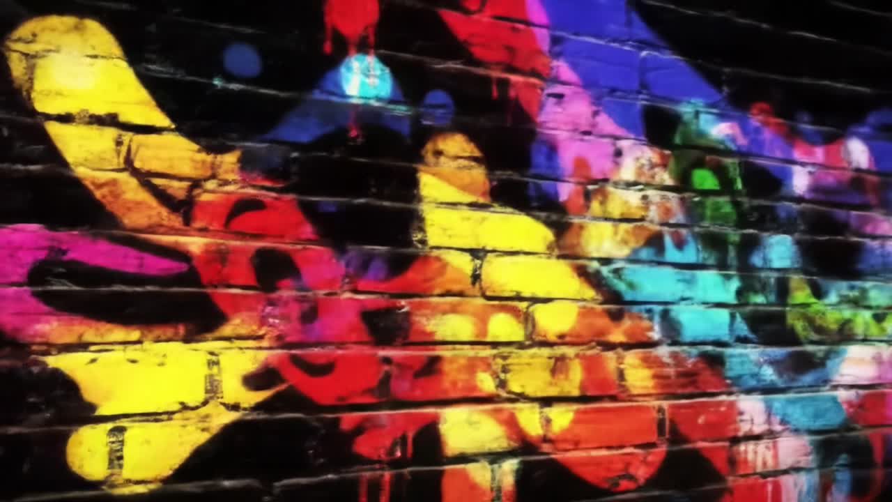 Graffiti su un muro di mattoni