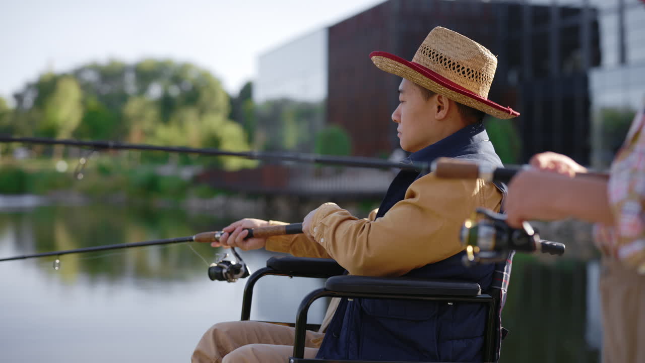 Man in Wheelchair Fishing