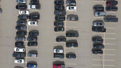 aerial looking directly down at cars at the hingham shipyard parking log