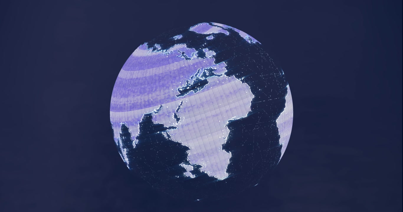 Animation of globe over data processing