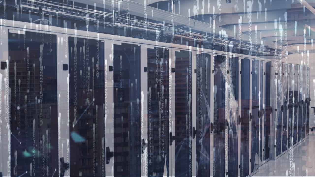 서버 위에 떨어지는 불빛의 애니메이션