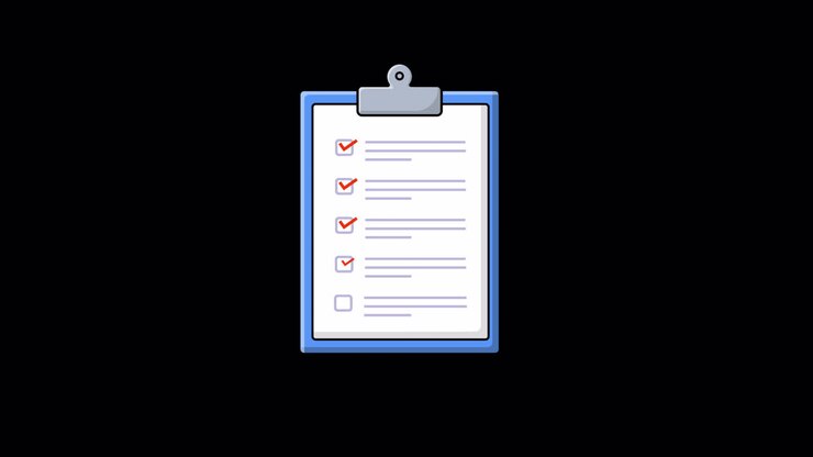 Animated Checklist on Clipboard with Items Being Checked Off