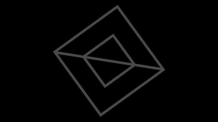 Graphic object in black and white with stroboscopic and hypnotic effect, which rotates clockwise decreasing the size from full screen to disappearing in the center, in 16: 9 video format