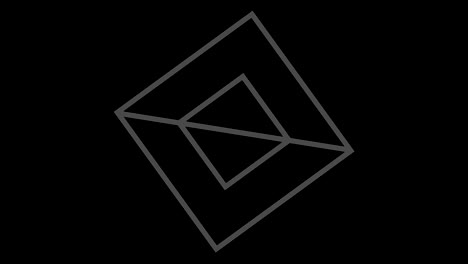 objeto gráfico en blanco y negro con efecto estroboscópico e hipnótico, que gira en el sentido de las agujas del reloj disminuyendo el tamaño de pantalla completa a desaparecer en el centro, en formato de video 16: 9