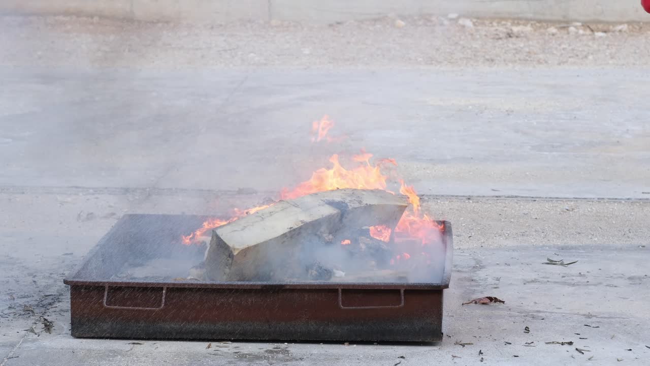 Controlled Fire Test for Safety Training Drill
