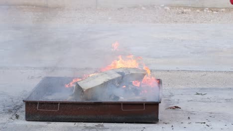 Controlled Fire Test for Safety Training Drill