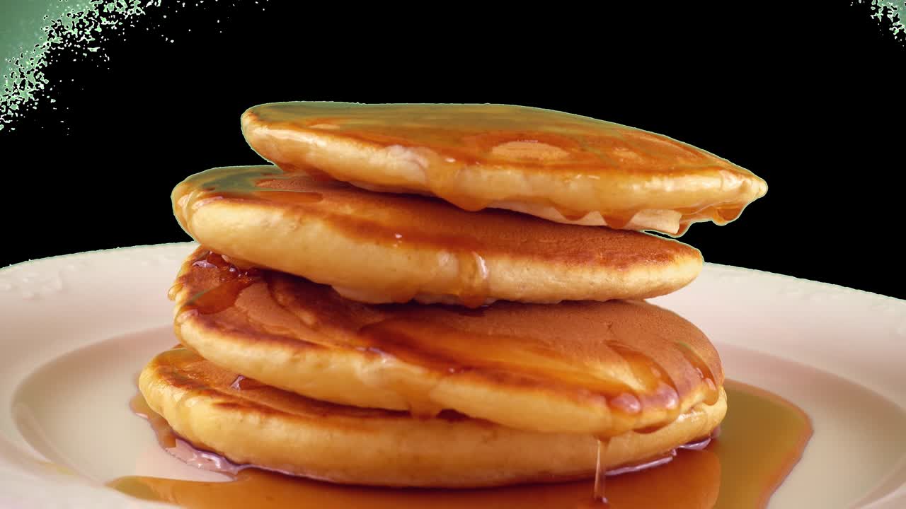 아메리칸 팬케이크와 메이플 시럽, 알파 채널이 포함되어 있습니다.