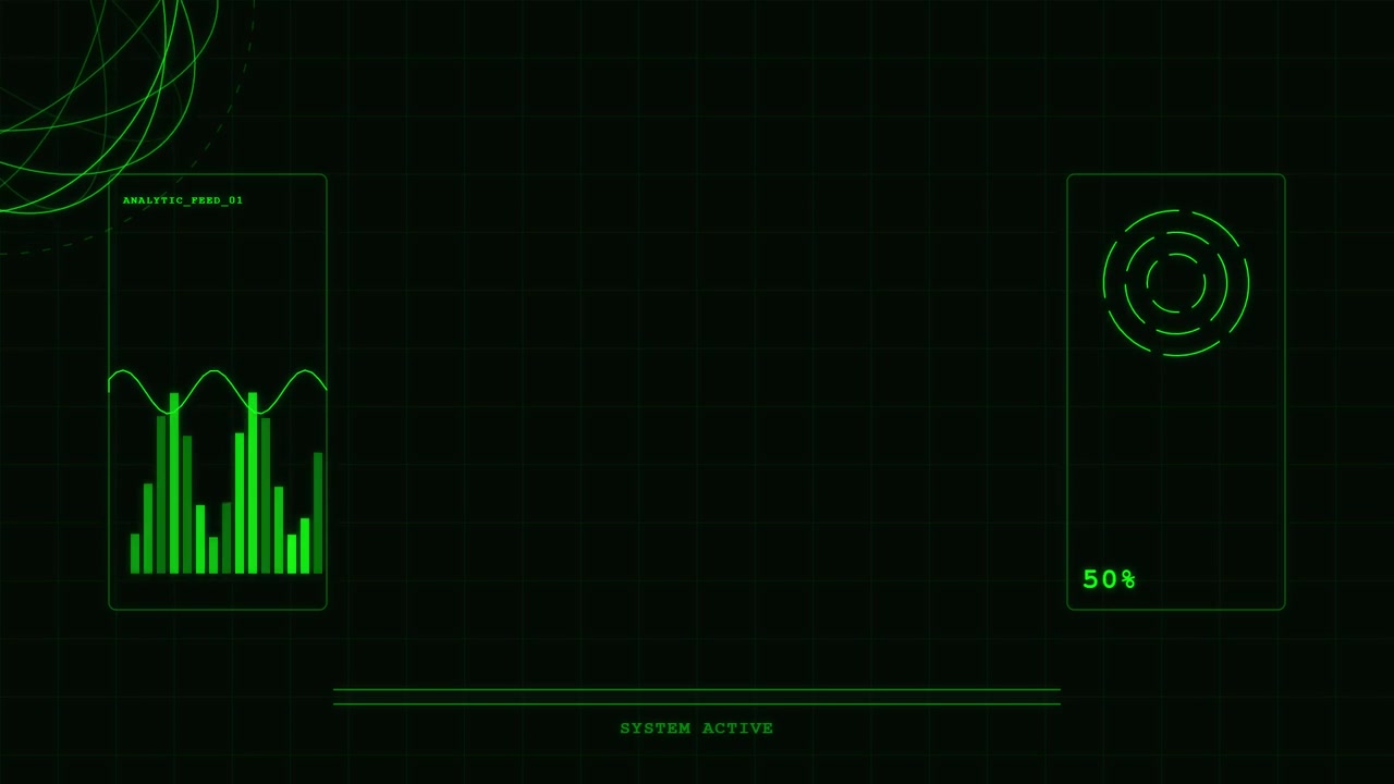 Digital Loading Screen with Green HUD Interface
