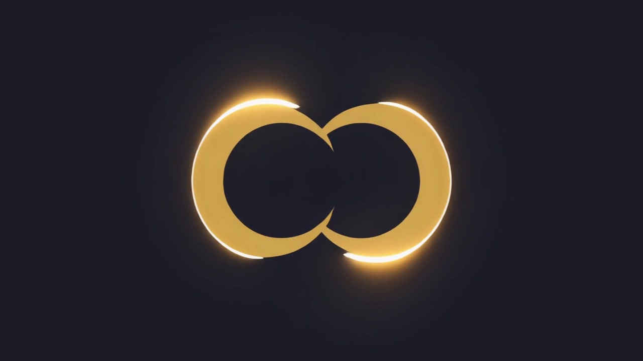 Abstract Golden Circles Animation with Light Flare