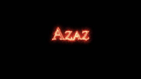 azaz written with fire. loop