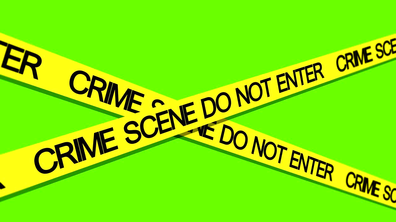 escena del crimen cinta amarilla pantalla verde