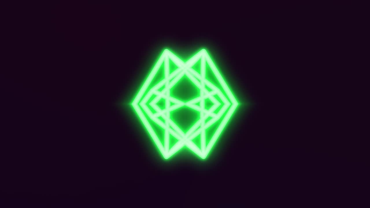 추상적인 배경, 네온 기하학적 그림의 움직임, 개념의 배경, 원활한 루프